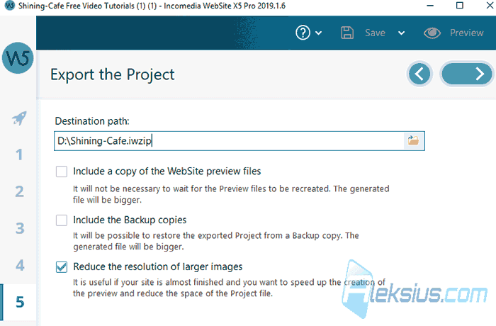Export the project