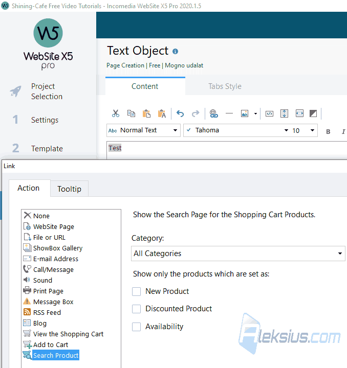 Product search shortcut
