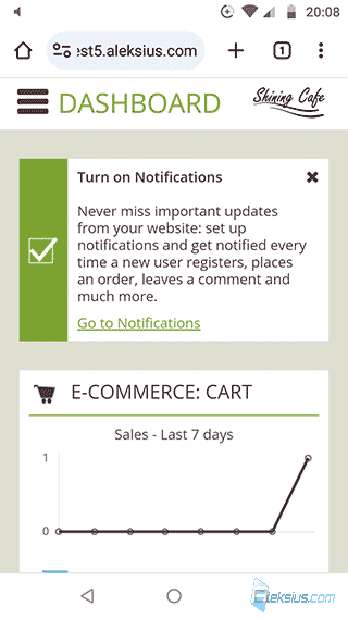 Push notifications via Control panel