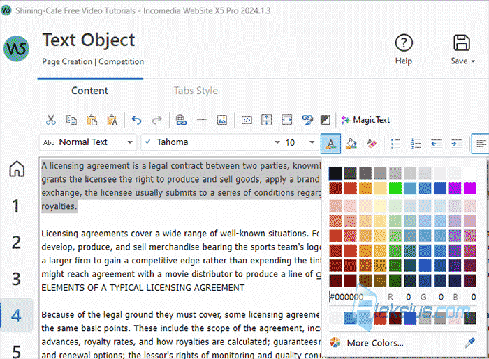 Color selection