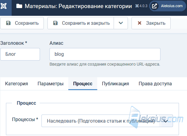 Процесс категории
