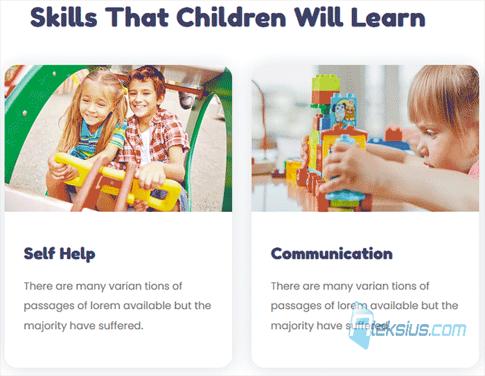 «Skills That Children Will Learn» section