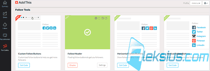 AddThis Follow Tools