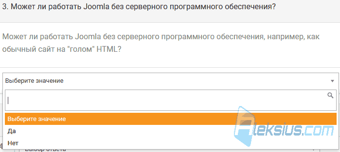 Единственный ответ (Комбобокс)