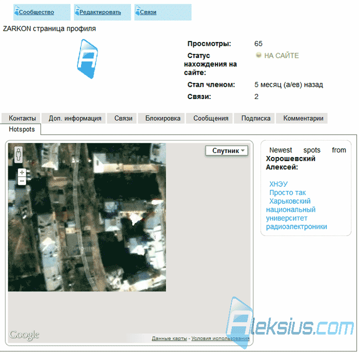 Вкладка Hotspots в профиле пользователя Community Builder Вкладка Hotspots в профиле пользователя Community Builder