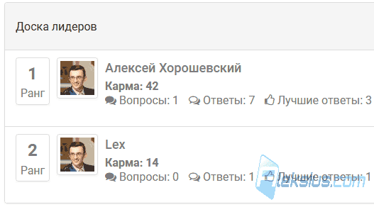 Пункт меню «Список лучших»