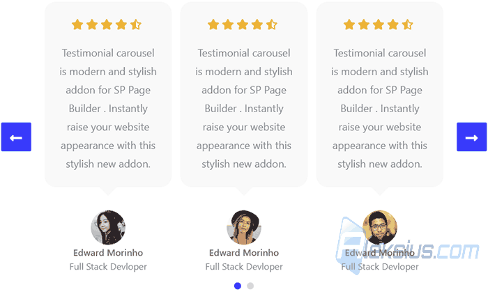 Карусель отзывов (Testimonial Carousel)