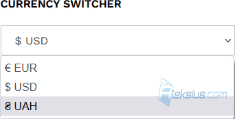 HikaShop Currency Switcher