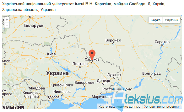 Карта на странице описания записи