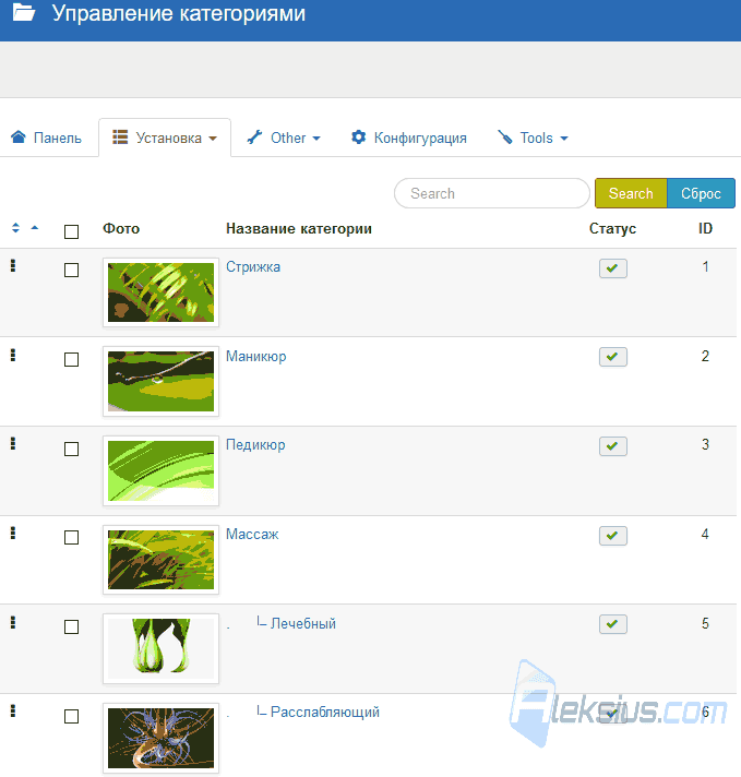Категории OS Services Booking