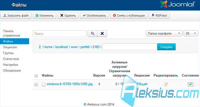 Загрузка файлов в портфель Загрузка файлов в портфель