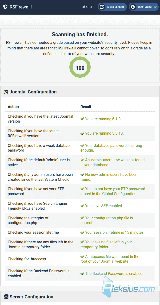 RSFirewall - Comprehensive Joomla Security