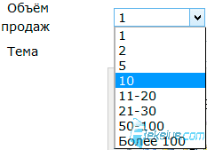 Спадающий список
