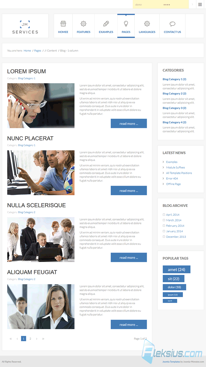 Бесплатный шаблон Joomla